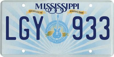 MS license plate LGY933