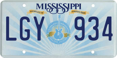 MS license plate LGY934