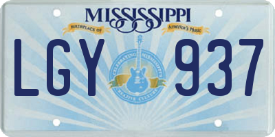 MS license plate LGY937