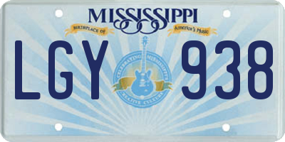 MS license plate LGY938