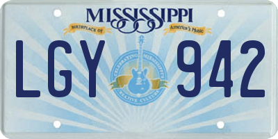 MS license plate LGY942