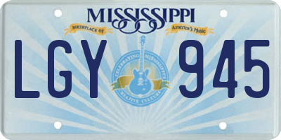 MS license plate LGY945
