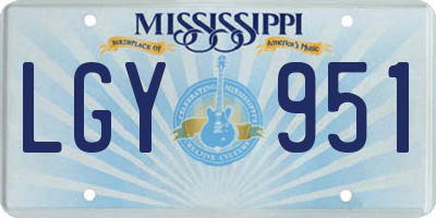 MS license plate LGY951