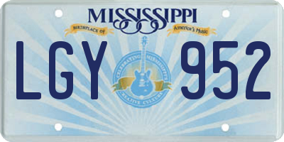 MS license plate LGY952