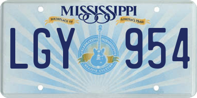 MS license plate LGY954
