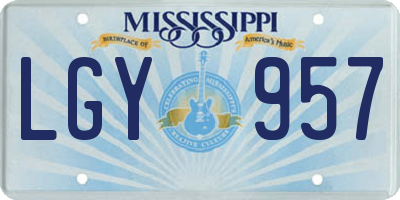 MS license plate LGY957