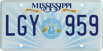 MS license plate LGY959