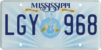 MS license plate LGY968
