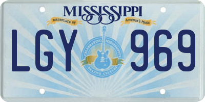 MS license plate LGY969