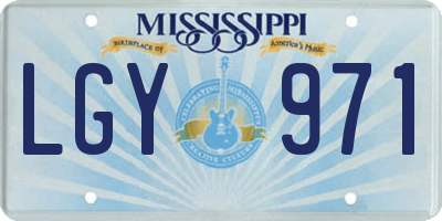 MS license plate LGY971