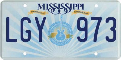 MS license plate LGY973
