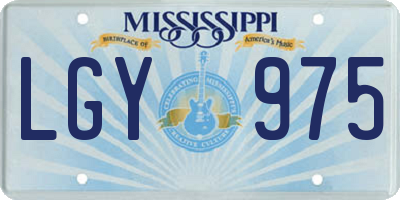 MS license plate LGY975