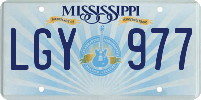 MS license plate LGY977