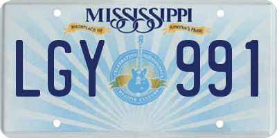 MS license plate LGY991