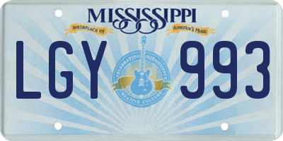 MS license plate LGY993