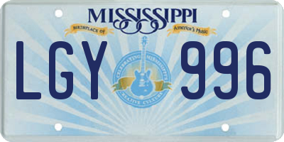 MS license plate LGY996