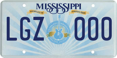 MS license plate LGZ000