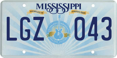 MS license plate LGZ043
