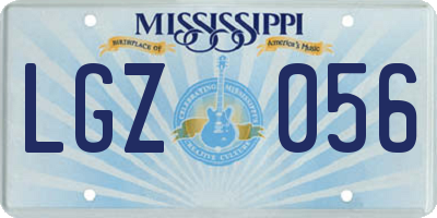 MS license plate LGZ056