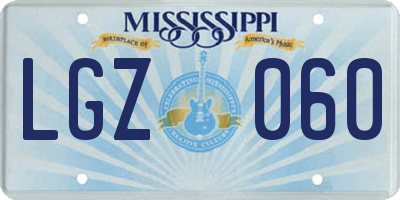 MS license plate LGZ060