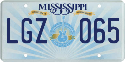 MS license plate LGZ065