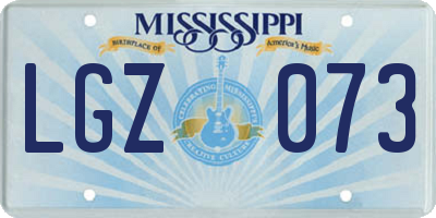 MS license plate LGZ073