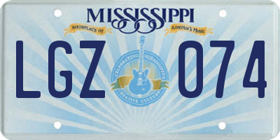 MS license plate LGZ074