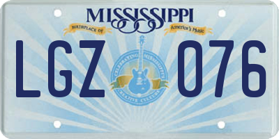 MS license plate LGZ076