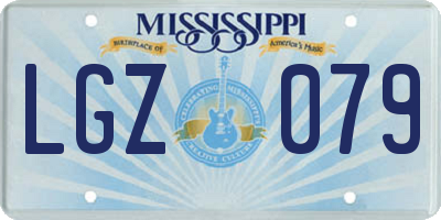 MS license plate LGZ079