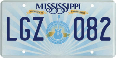 MS license plate LGZ082