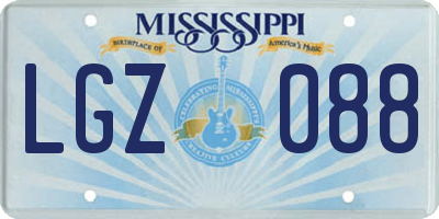 MS license plate LGZ088