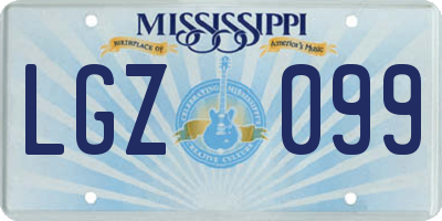 MS license plate LGZ099
