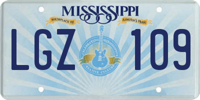 MS license plate LGZ109