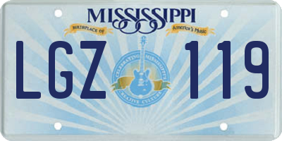 MS license plate LGZ119