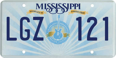 MS license plate LGZ121