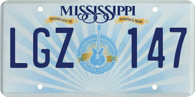 MS license plate LGZ147