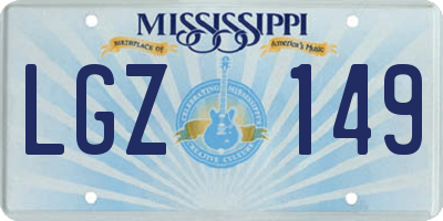 MS license plate LGZ149
