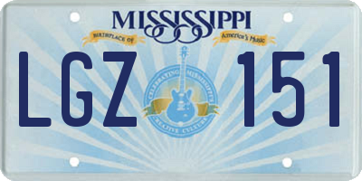 MS license plate LGZ151