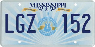 MS license plate LGZ152