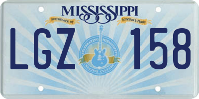 MS license plate LGZ158