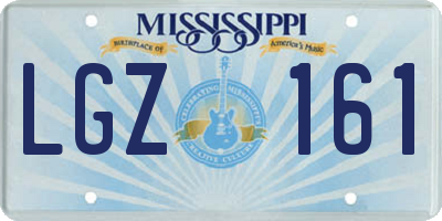MS license plate LGZ161