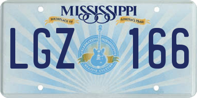 MS license plate LGZ166
