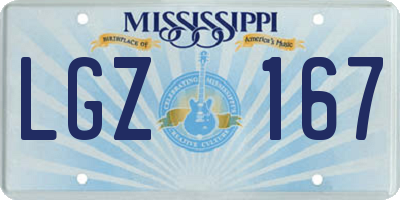 MS license plate LGZ167