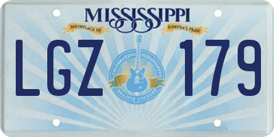MS license plate LGZ179