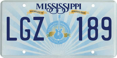 MS license plate LGZ189