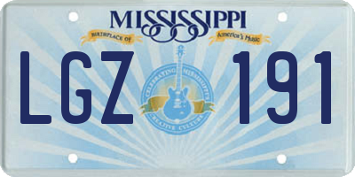 MS license plate LGZ191
