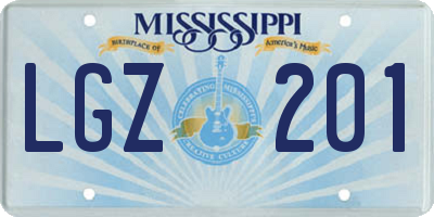 MS license plate LGZ201
