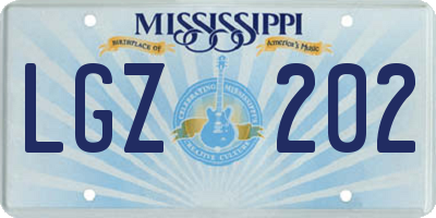 MS license plate LGZ202