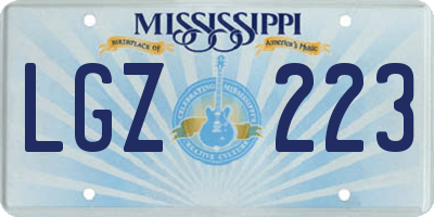 MS license plate LGZ223