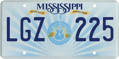 MS license plate LGZ225